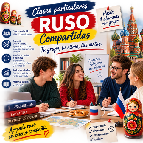 Clases particulares compartidas de ruso. MIni grupos de ruso