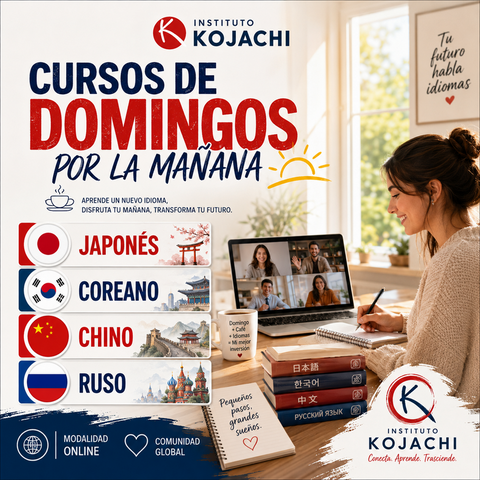 Cursos y clases de coreano japones y chino los domingos por la mañana