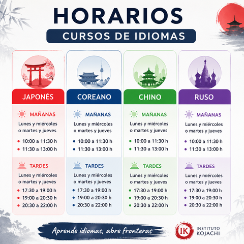 Horario de los cursos de ruso
