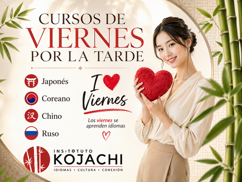 Clases y cursos de japonés coreano y chino los viernes por la tarde presenciales